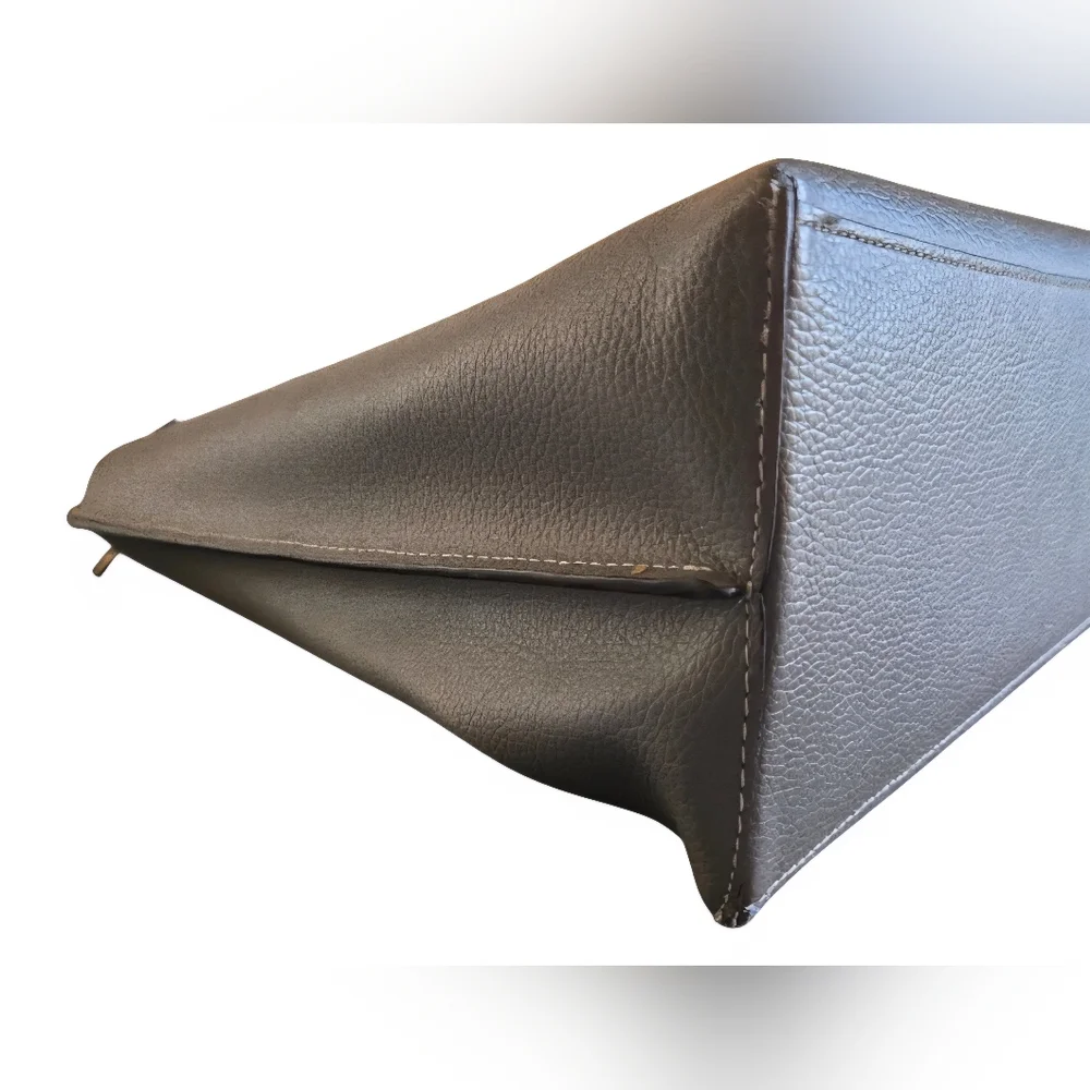 Coach Mollie Leather Tote Gray With Red Interior - Picture 6 of 16